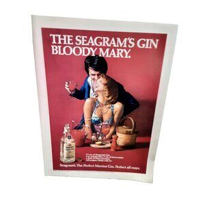 1974 Seagram’s Gin Ad Bloody Mary Vintage Print Bar Cocktail Lounge Decor